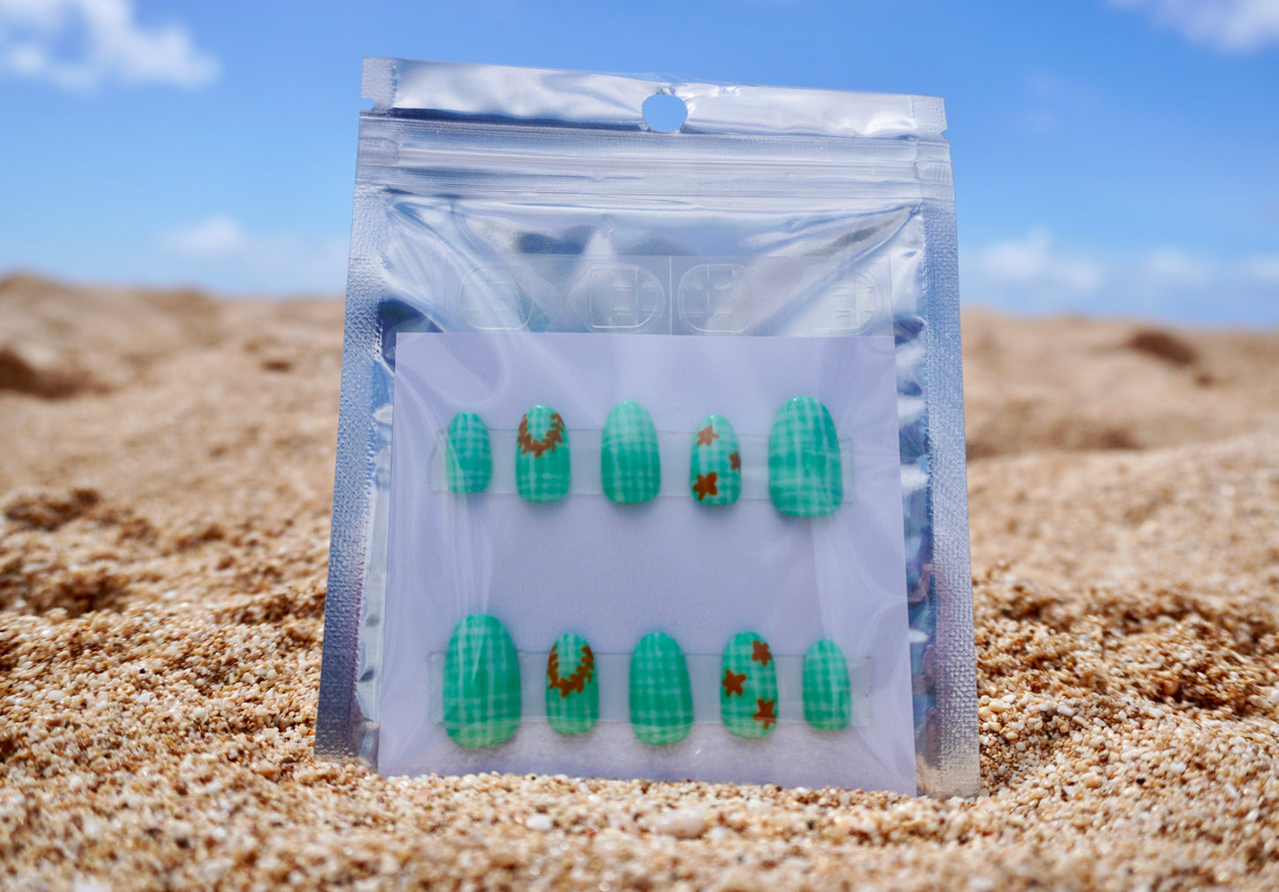 Bright Mint Green Palaka with Puakenikeni Lei