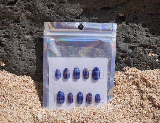 Dark Blue Palaka with Puakenikeni Lei