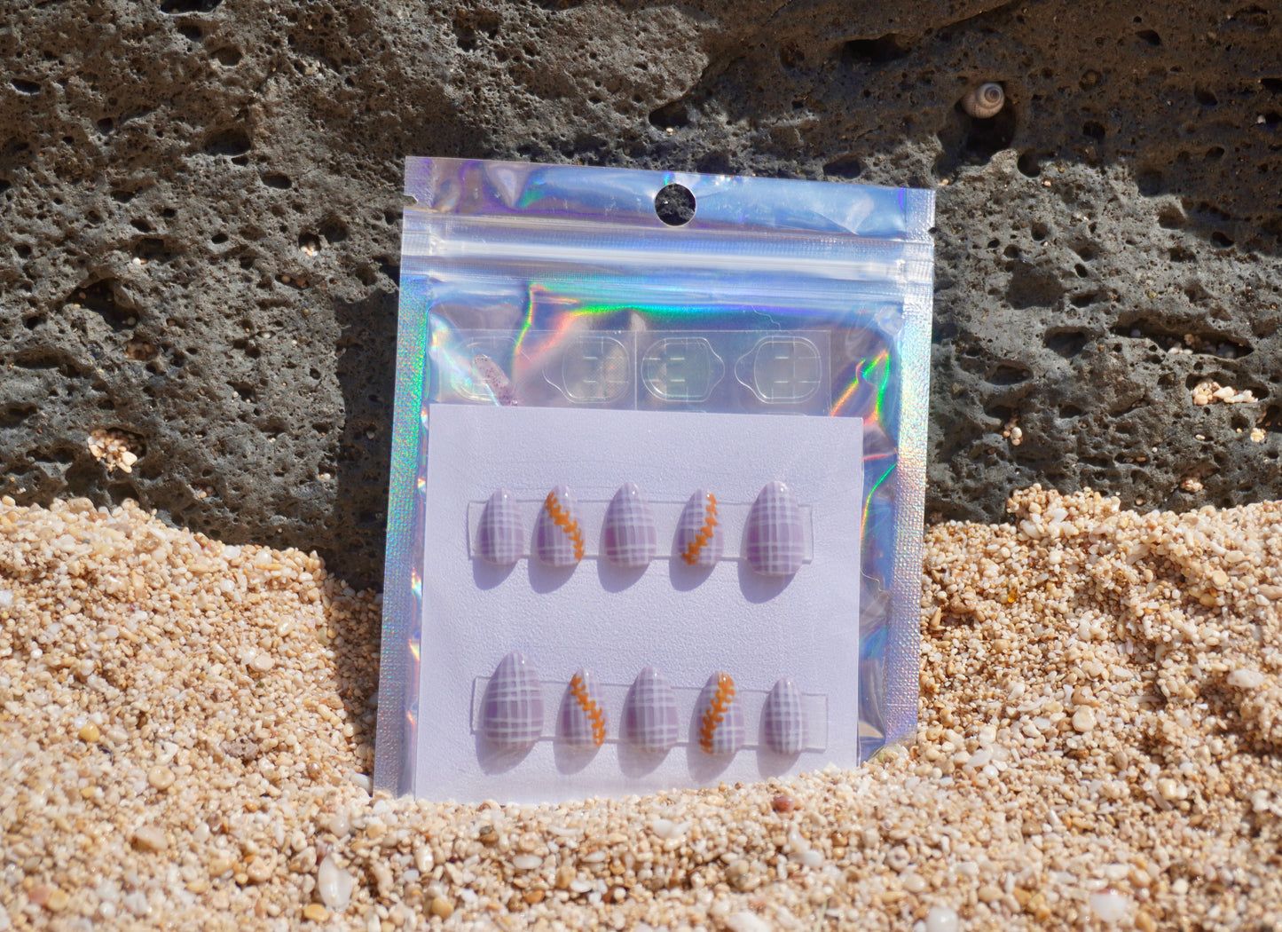 Light Purple Palaka with Puakenikeni Lei