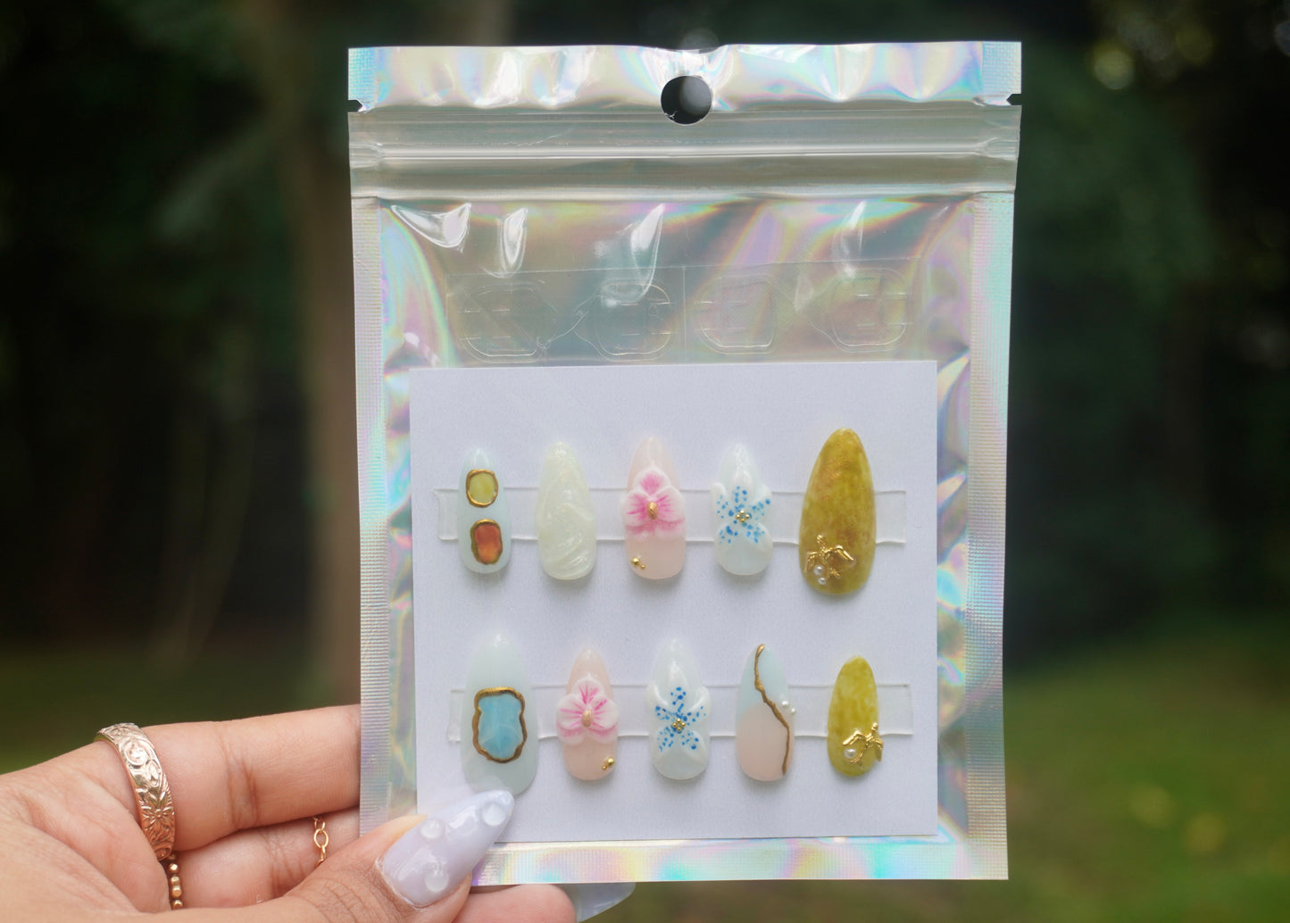 Pink and Blue Pua and Stones