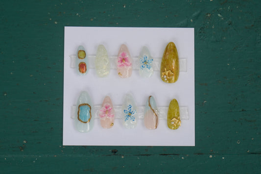 Pink and Blue Pua and Stones