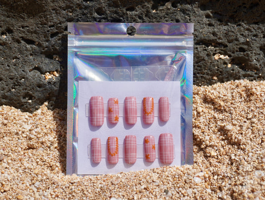 Pink Palaka with Puakenikeni Lei